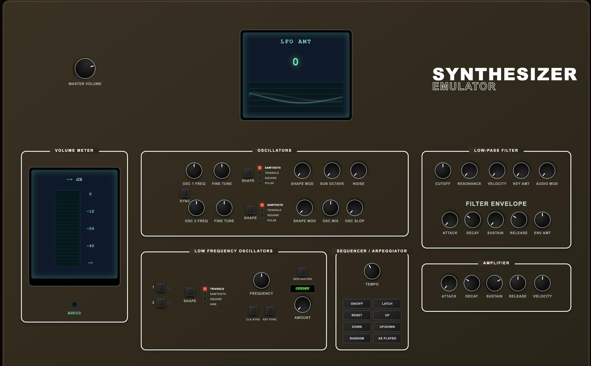 Browser-based synthesizer interface