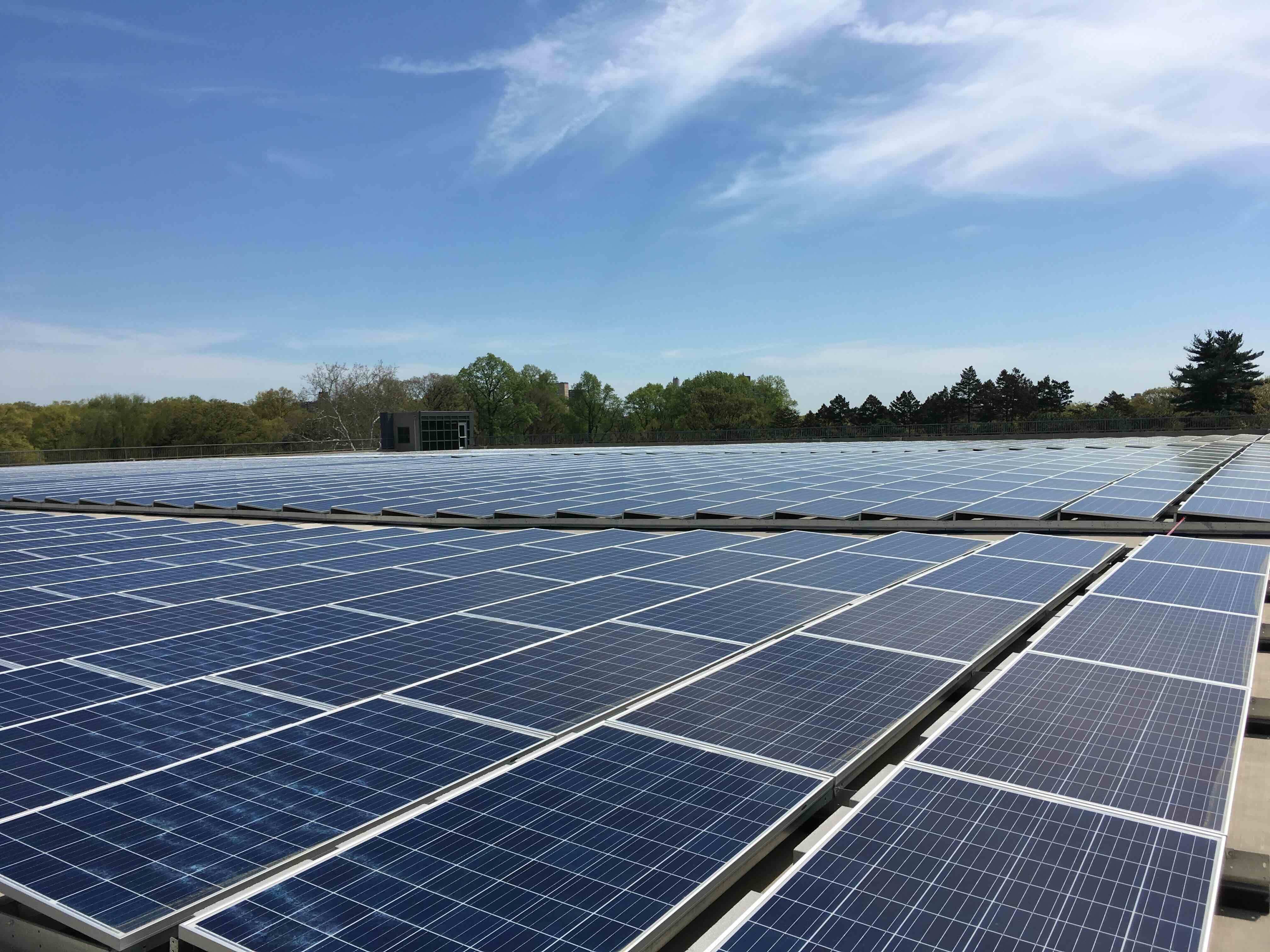 solar panels on roof
